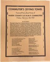 Recent Acquisitions: Commuter's Crying Towel for Marin Residents