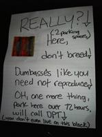 Neighbor Angry Over Parking Job Leaves Condom on Windshield, Tells Driver Not to Breed