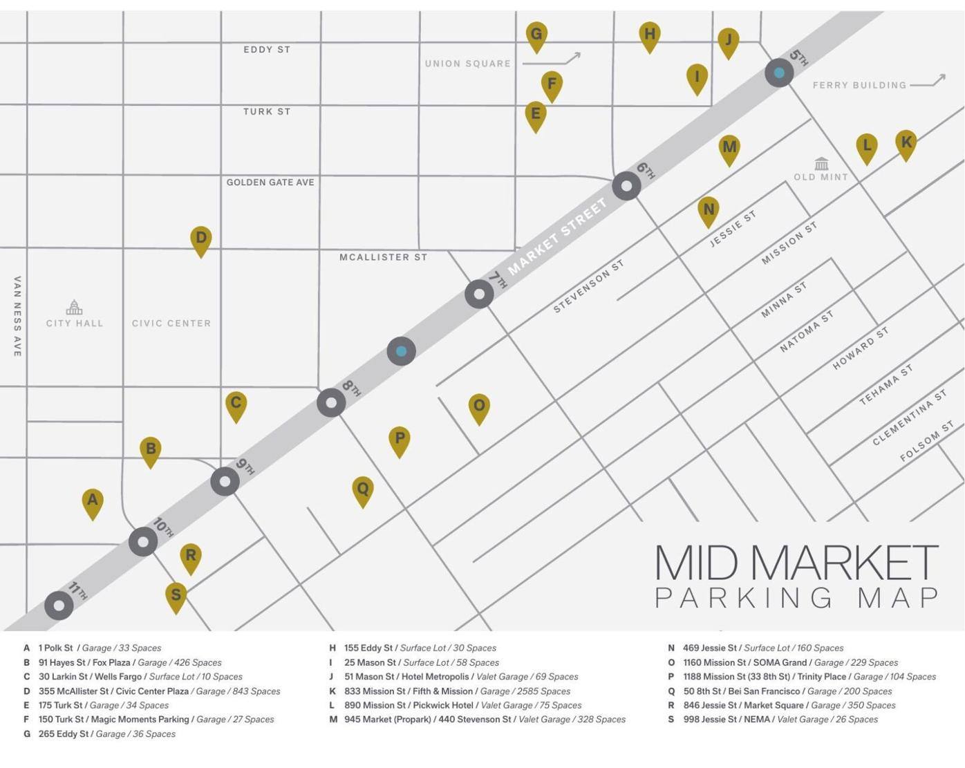 Mid Market parking map