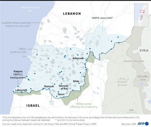 Lebanon: UN peacekeeping mission zone
