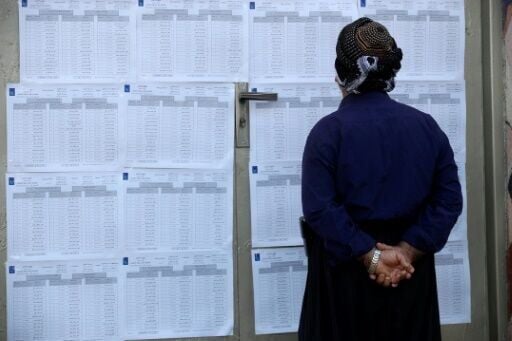 A Kurd checks voters' lists at a polling station in Sulaimaniyah, the second largest city in Iraq's autonomous Kurdistan region